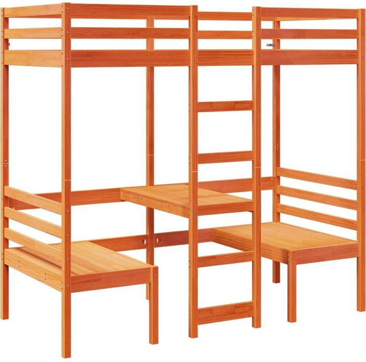 Produktbild vidaXL Hochbett mit Schreibtisch & Stühlen (90 x 200 cm)