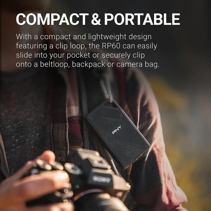 Actual product image PNY RP60 USB 3.2 Gen 2x2 Portable SSD 2Tb (2 TB)