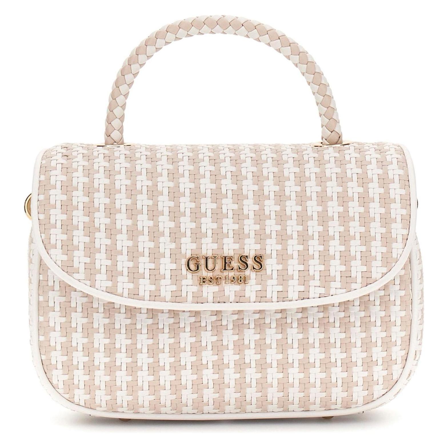 Guess, Damen, Handtasche, Mirema Top Handle Flap, Weiss
