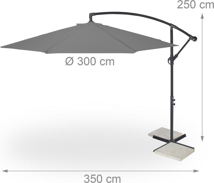 Image du produit Relaxdays Parasol déporté (3 m)