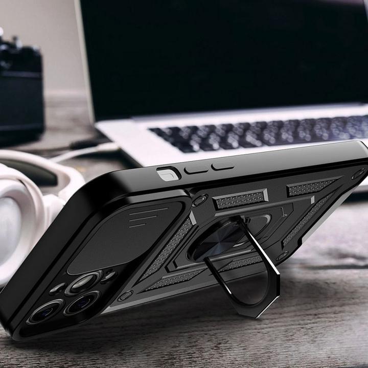 Actual product image Hurtel Hybrid Armor Camshield case for Huawei nova Y90 armored case with camera cover black (Huawei Nova Y90)