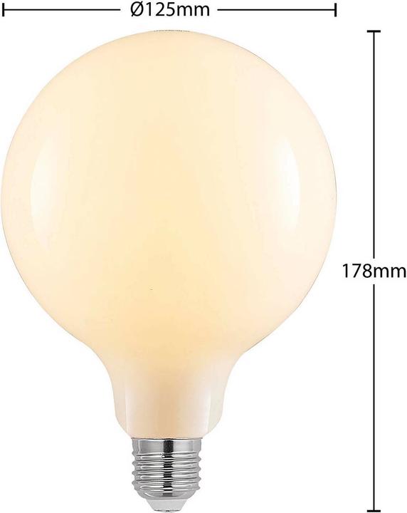 Actual product image Arcchio LED lamp E27 8W 2,700K G125 Globe, dimmable, opal (E27, 980 lm)