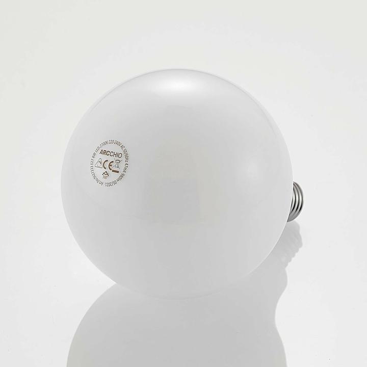 Actual product image Arcchio LED lamp E27 8W 2,700K G125 Globe, dimmable, opal (E27, 980 lm)