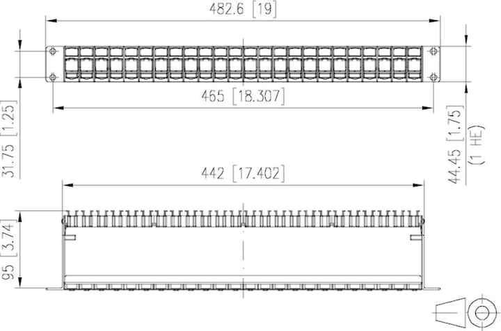 Produktbild Metz Connect BTR E-DAT Modultraeger 24tlg 1HE lgr Modultraeger f. 24 einzelgeschirmte Module lichtgrau