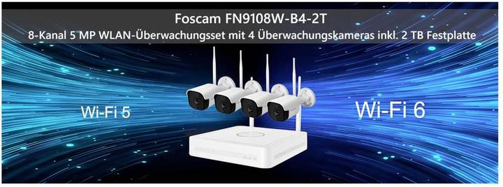 Actual product image Foscam FN9108WB4 Network video recorder WLAN set incl. 4 cameras (3840 x 2160 pixels)