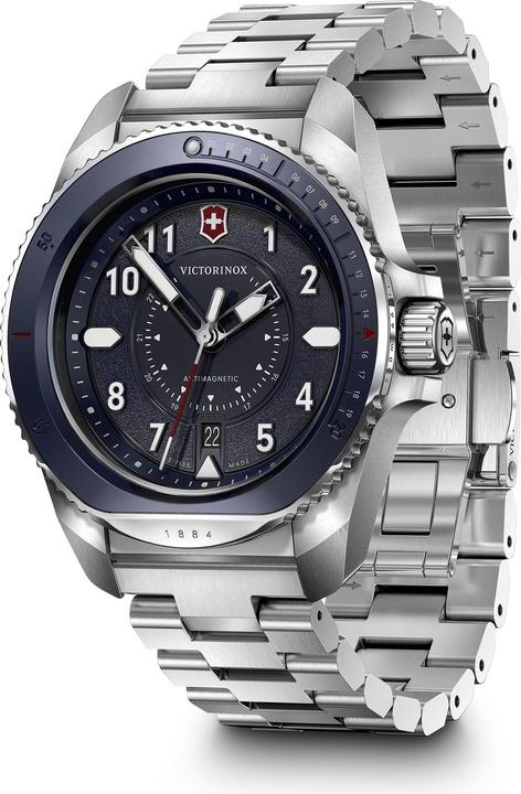 Produktbild Victorinox Journey 1884, Taucheruhr, Herrenuhr, 43 cm, Ziffernblatt blau, Edelstahl Armband silber (Taucheruhr, 43 mm)