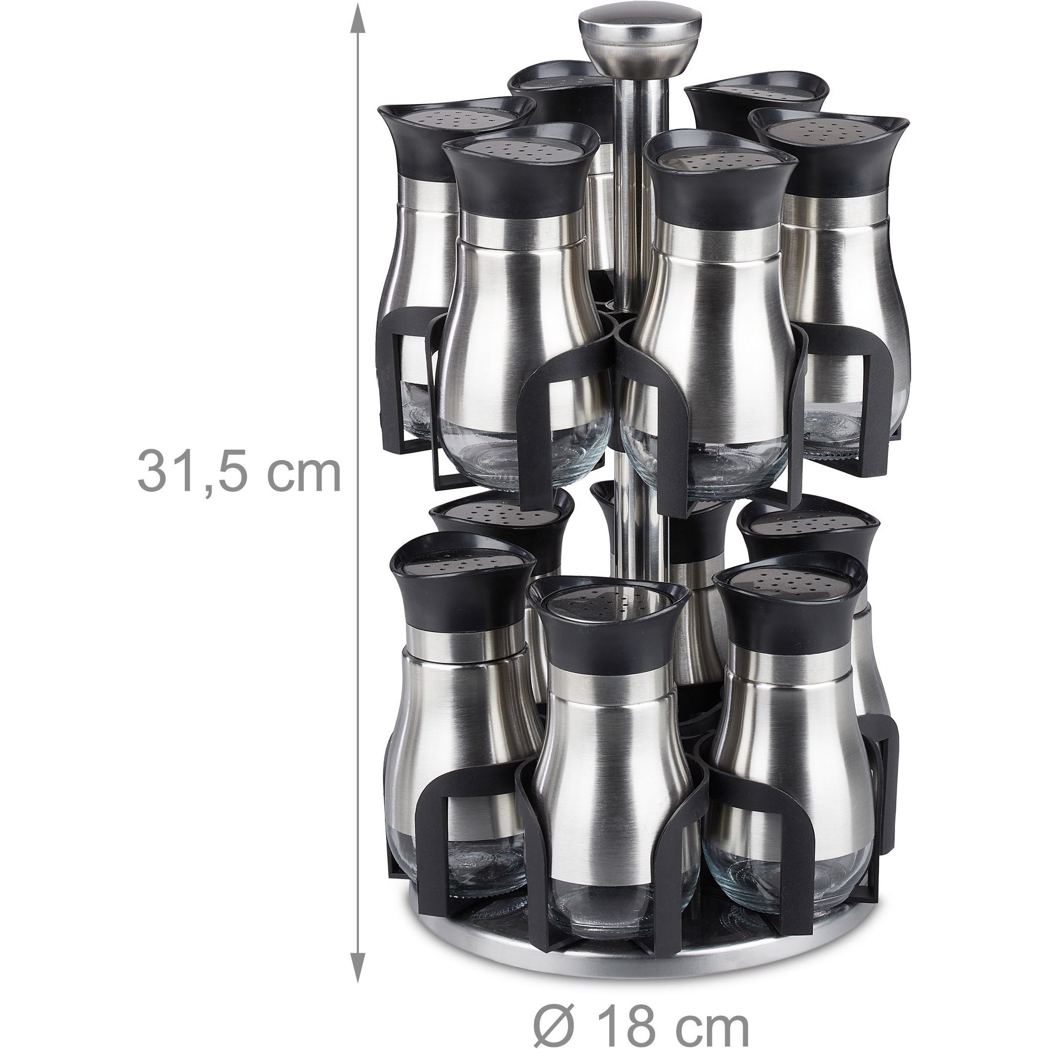 Relaxdays Gewürzkarussell, Küchen Organizer, Silber