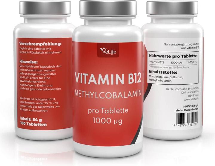 Actual product image VeLife Vitamin B12 Tabl (180 Piece, Pills, 81 g)
