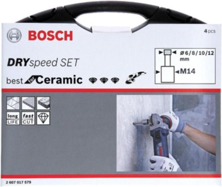 Produktbild Bosch Professional Zubehör PRO Ceramic dry X-Lock Bohrkronen-Set, 6 x 30, 8 x 30, 10 x 30, 12 x 30 mm, 4-tlg.