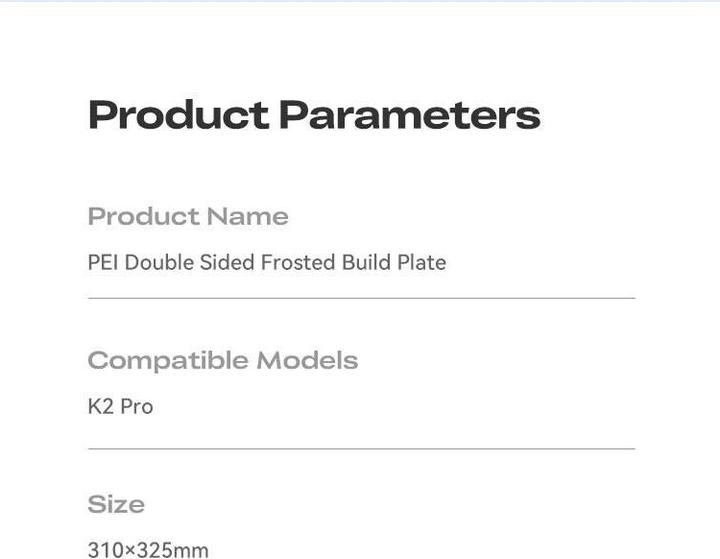 Produktbild Creality K2 Pro PEI mattierte Bauplatte (Ersatzteile)