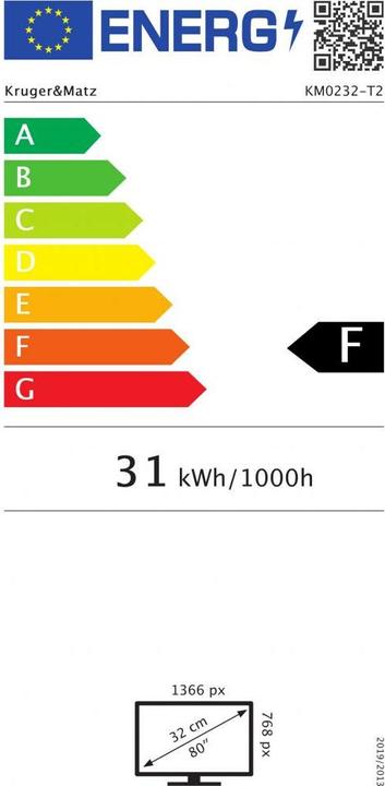 Energie-Label Krüger&Matz KM0232-T2 (32", LED, HD ready)