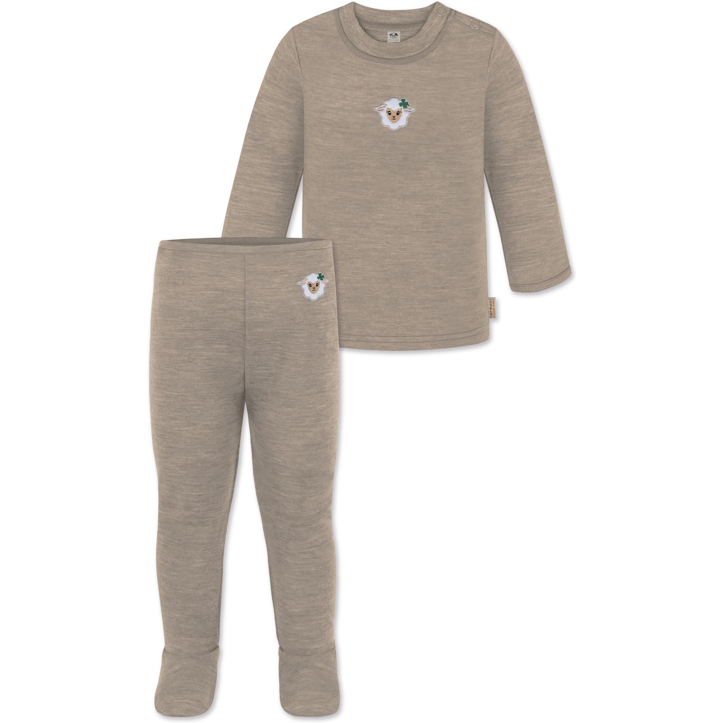 Thumbnail - Normani, Herren, Body, Baby Merino Set Wollpullover und Unterhose - 9573, Beige, (86)