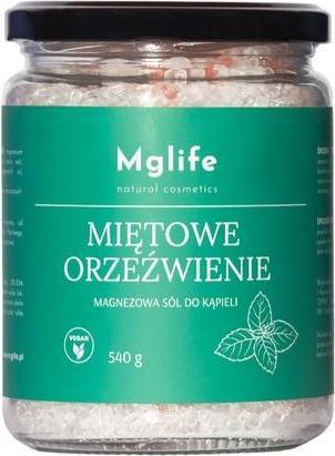 Actual product image Mglife Magnezowa sól do kąpieli Miętowe Orzeźwienie 540g (Bath truffles)