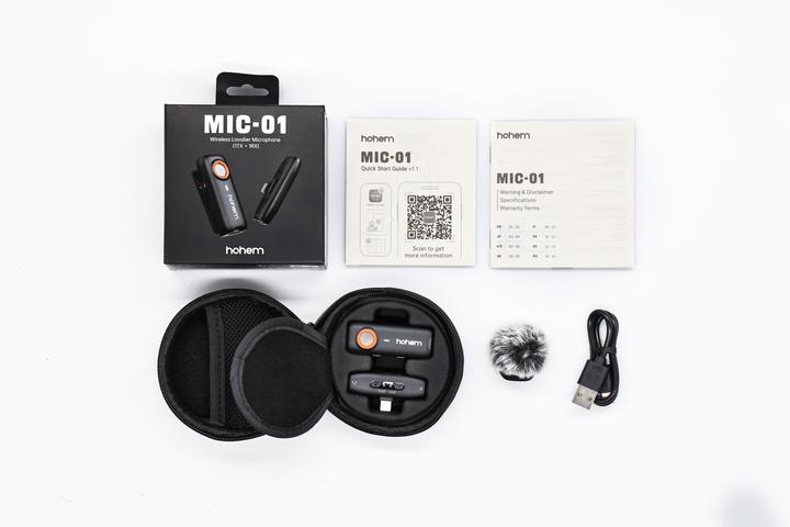 Actual product image Hohem MIC-01 (1TX + 1RX) - Type C (black)
