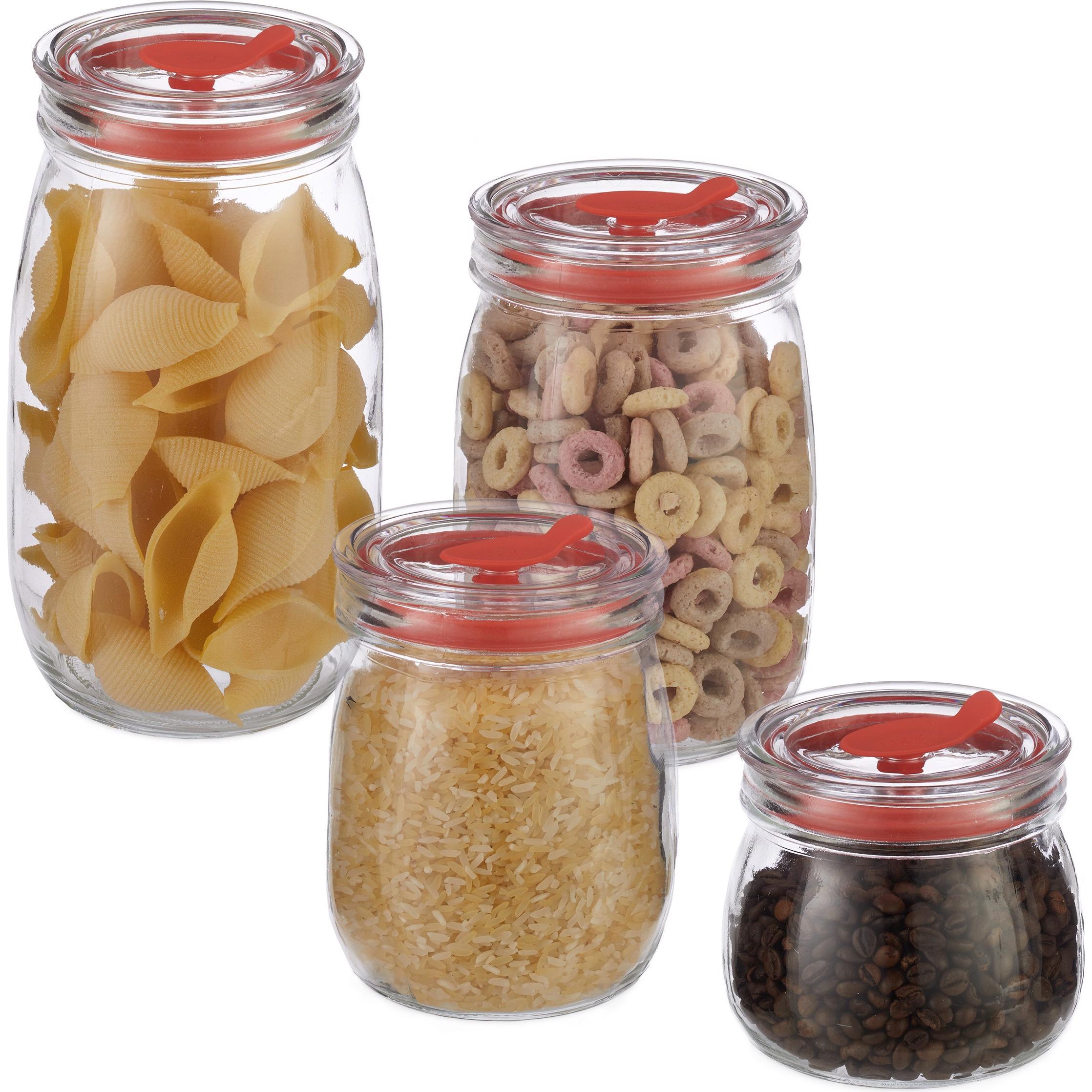Relaxdays Vorratsgläser, Vorratsbehälter, Transparent
