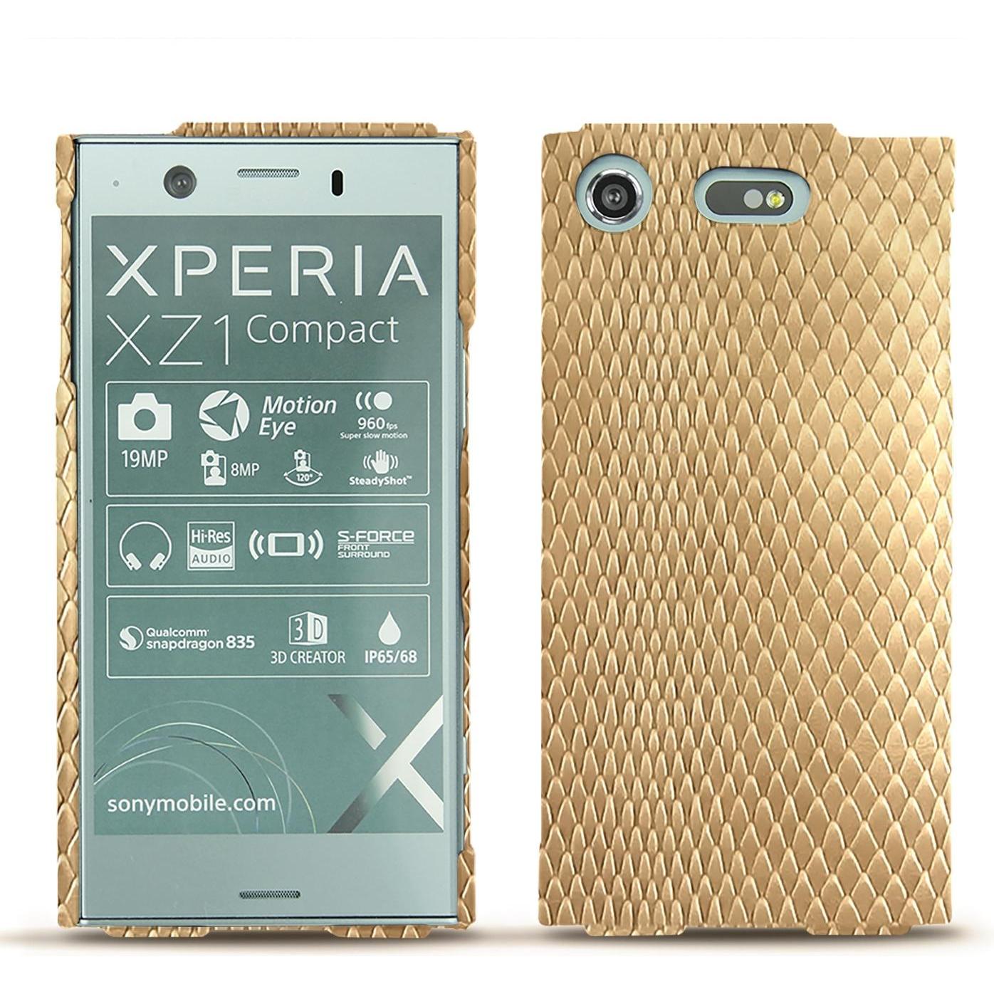 Noreve Lederschutzhülle (Sony Xperia XZ1 Compact), Smartphone Hülle, Beige