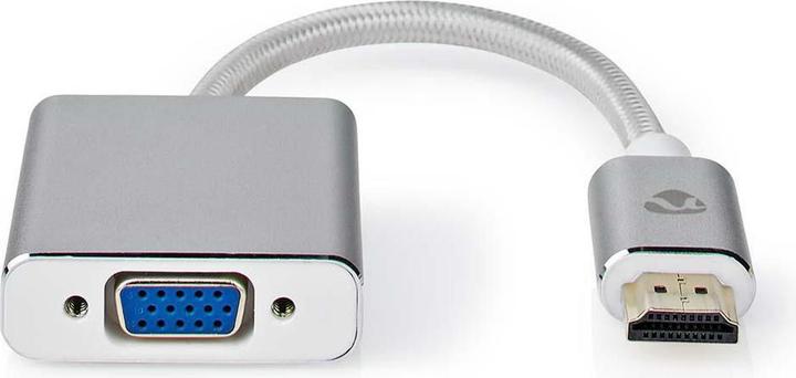Actual product image Nedis VGA adapter | HDMI™ male | VGA female | Gold-plated | Straight | Aluminium | Silver | Packaging (0.15 m)