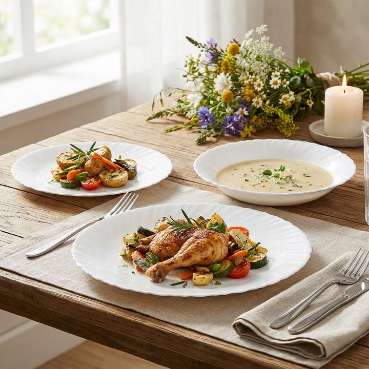 Actual product image Kinghoff Geschirr-Set aus Glas, 18-teiliges (18 pcs.)