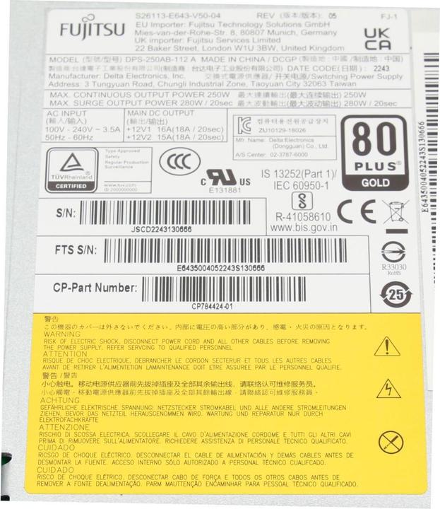 Image du produit Fujitsu DPS-250AB-112 (250 W)
