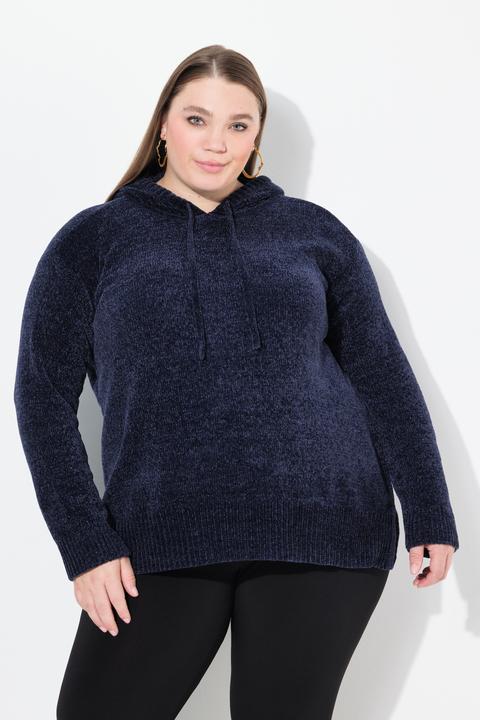 Produktbild Ulla Popken Chenille-Hoodie, Kapuze, Kordel, Langarm (50, 52)