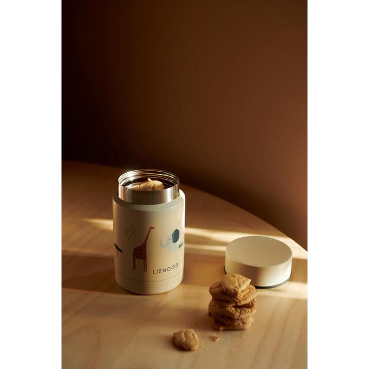 Actual product image Liewood Thermo Snackbox Nadja Edelstahl Safari Sandy Mix