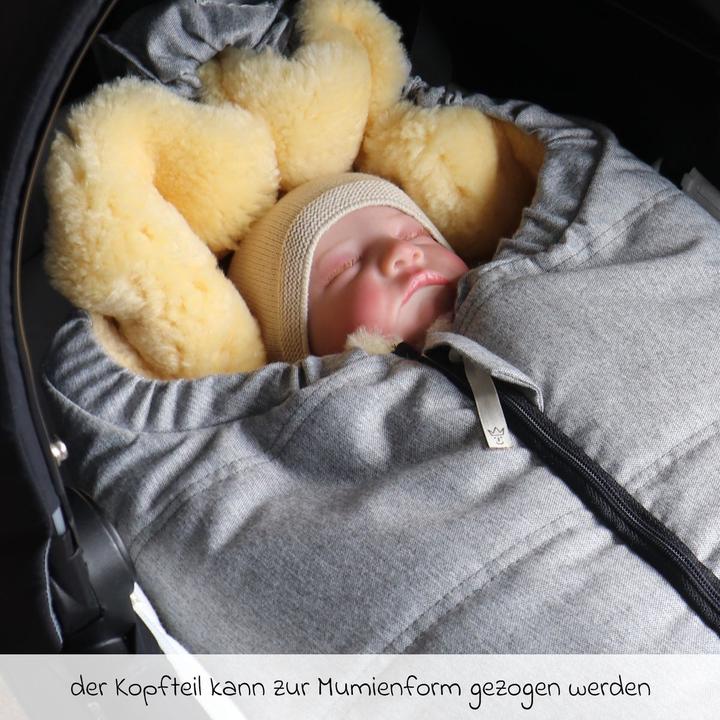 Produktbild Kaiser Baby Kaiser Babyschalen Fusssack aus Lammfell Naadja, light grey melange