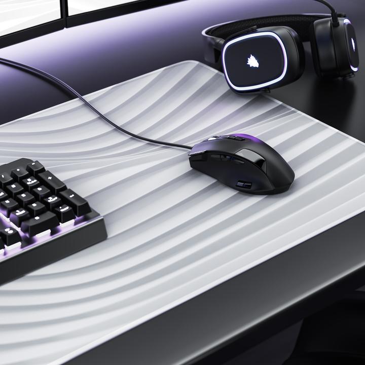 Actual product image Titanwolf Gaming Mouse Pad, 900 x 400mm XXL Speed Gaming Mouse Mat, Mousepad Extra Large Surface, White Wave (XXL)