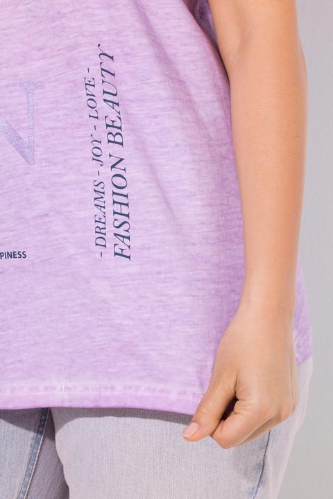Image du produit Ulla Popken T-shirt oversize avec messages, manches courtes et décolleté rond (42, 44)