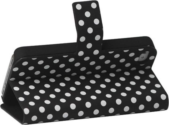 Produktbild König Design Schutzhülle Tasche (Flip Quer) für Handy Apple iPhone 4 & 4s Schwarz / Weiss (Apple iPhone 4, LG G4s)