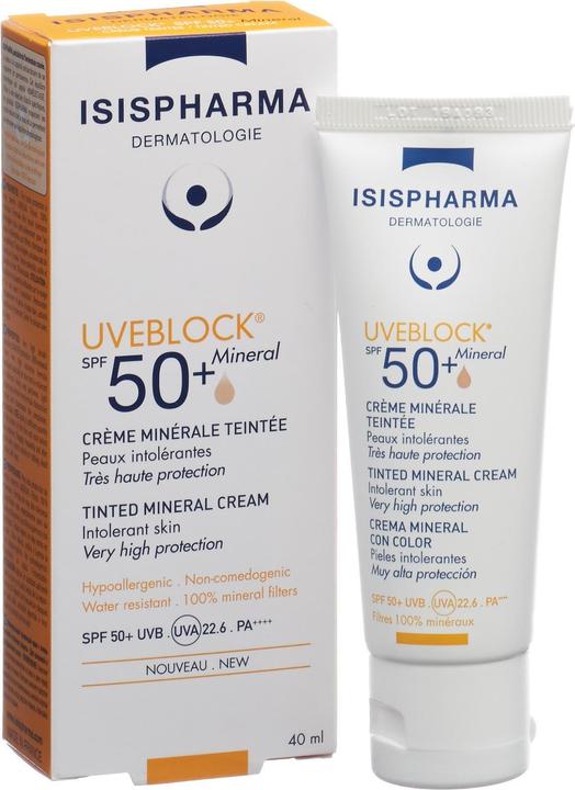Actual product image Isispharma Uveblock Mineral Teinte Spf50+ (Sun cream face, SPF 50+, 40 ml)