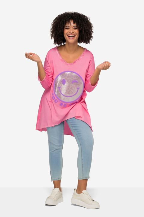 Produktbild Angel of Style Longshirt, Smiley, Rundhals, Langarm, gerundeter Saum (48)
