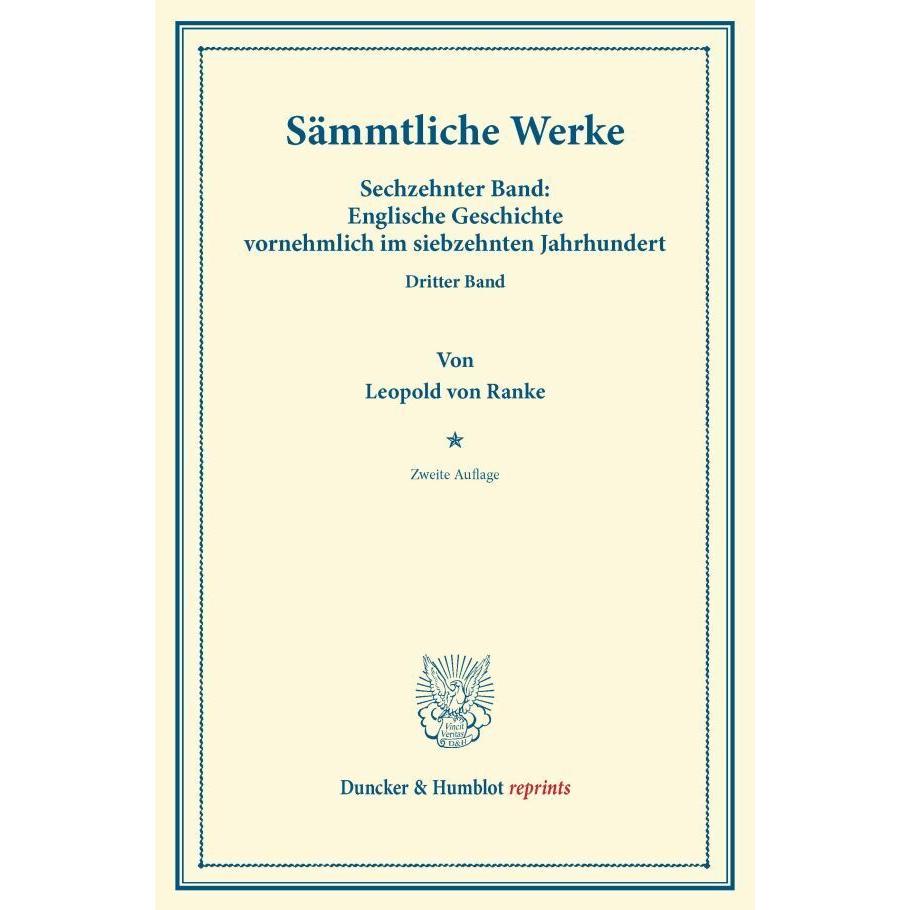 Sämmtliche Werke., Fachbücher von Leopold von Ranke