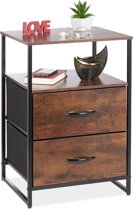 Actual product image Relaxdays Bedside table (45 x 40 x 70 cm)