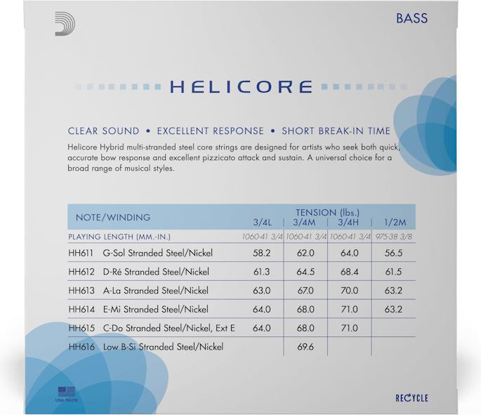 Actual product image D'Addario HH610 3/4L (4x, Contrabass)