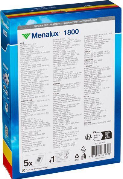 Productafbeelding Menalux 1800, 5 stofzuigerzakken, Duraflow Fresh met Anti-Odour, Geschikt voor s-Bag, UltraSilenc (5 x)