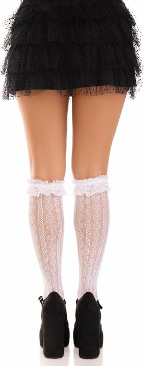 Produktbild Leg Avenue Kniestrümpfe Mit Rüschen Weiss (One Size)