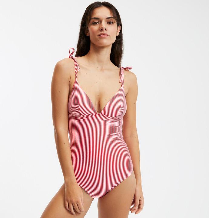 Image du produit La Redoute Collections Gestreifter Badeanzug in Foulard-Form (38)