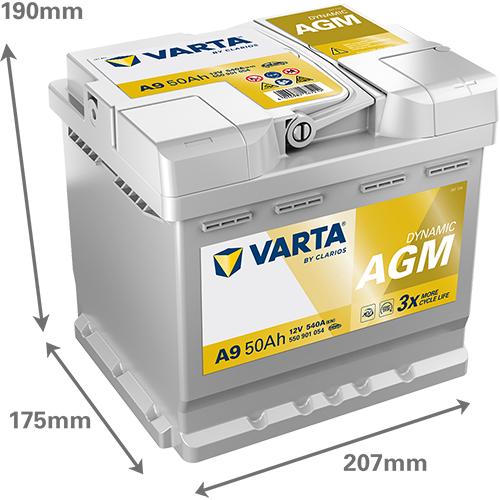 Produktbild Varta Akumulator 12V 50Ah/540A START&STOP AGM (P+ standardowy) 207x175x190 B13 (agm/rozruchowy) (12 V, 50 Ah, 540 A)