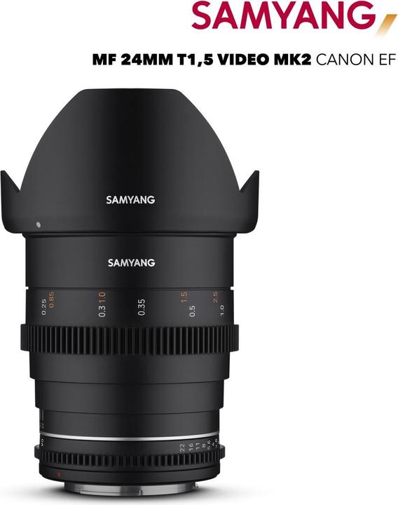 Produktbild Samyang MF 24mm T1,5 VDSLR MK2 Canon EF (Canon EF, APS-C / DX)