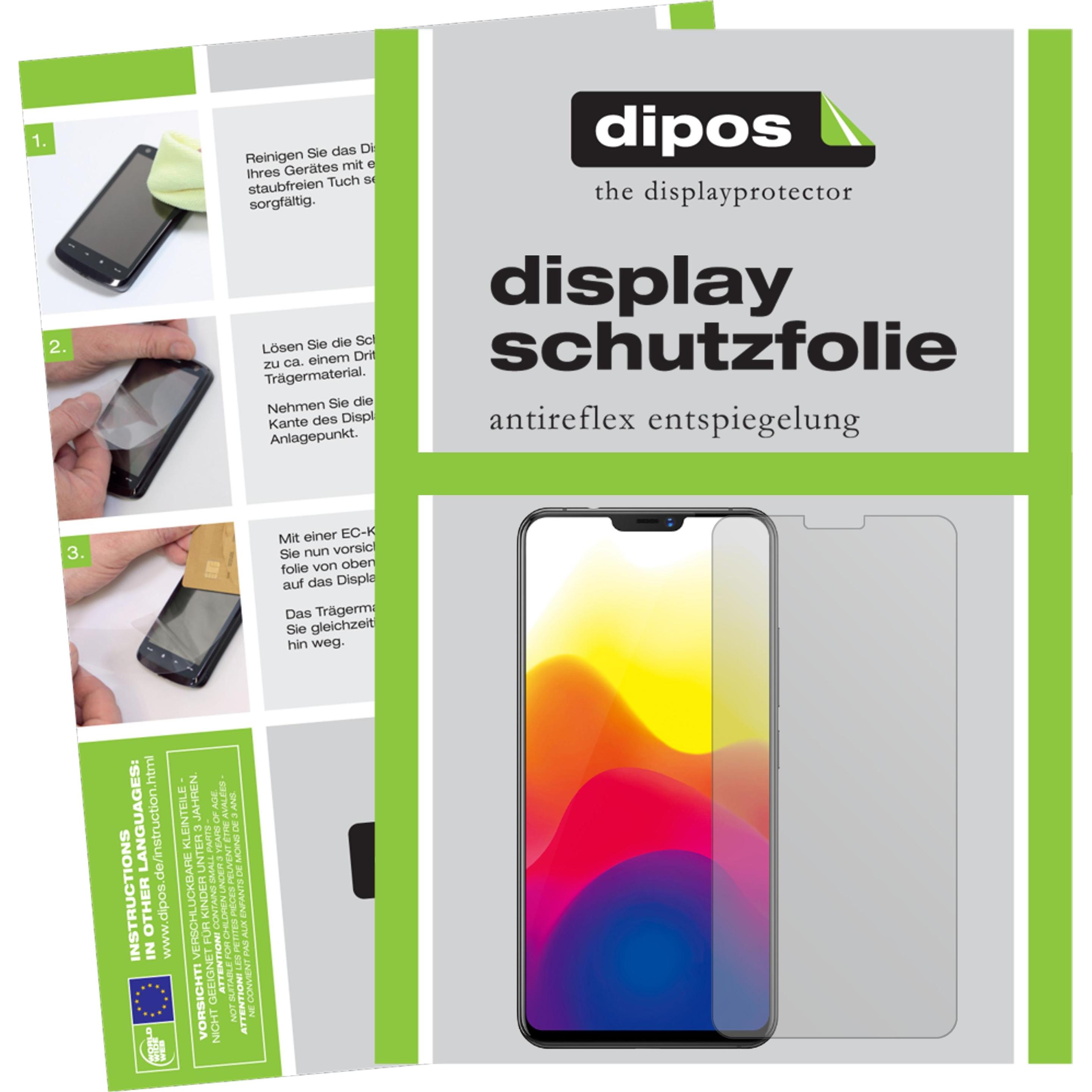 Dipos Displayschutzfolie Antireflex (2 Stück, Vivo X21 UD), Smartphone Schutzfolie, Transparent