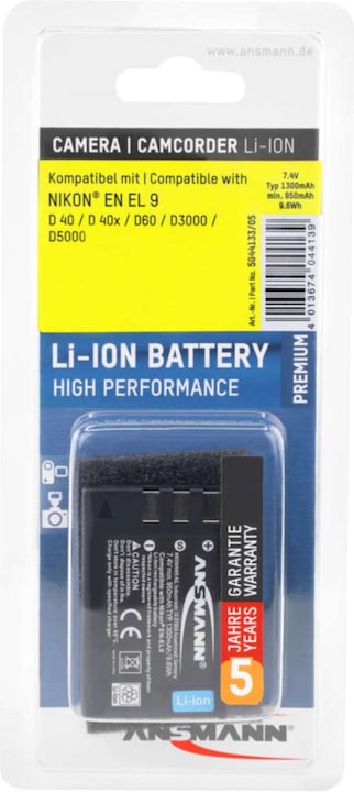 Actual product image Ansmann A-Nik EN EL 9 (Rechargeable battery)