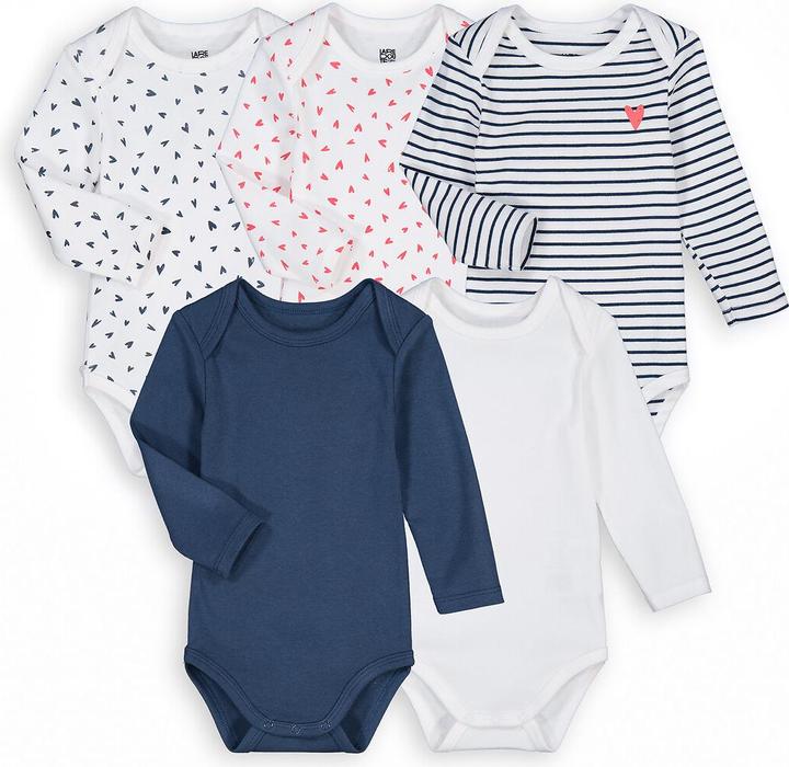 Immagine prodotto La Redoute Collections Confezione da 5 body a costine con maniche lunghe (68)