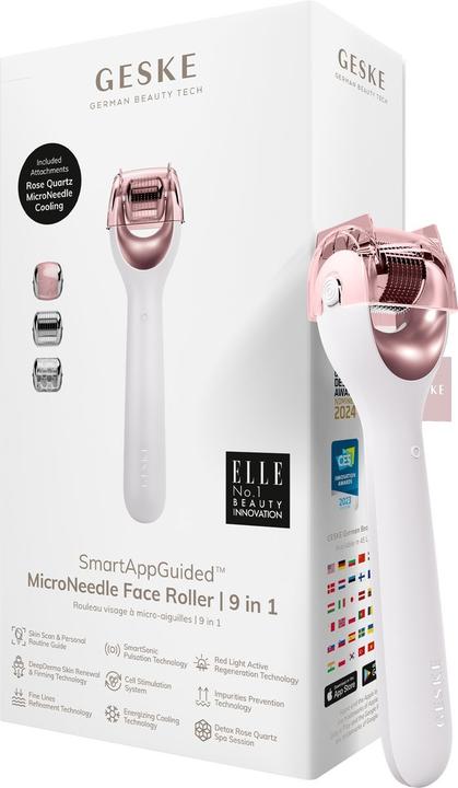 Actual product image Konjac Sponge Roller do mezoterapii igłowej twarzy 9w1 Geske z Aplikacją (starlight)