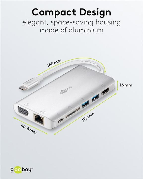 Actual product image Goobay Premium 49850 (USB-C, 8 ports)