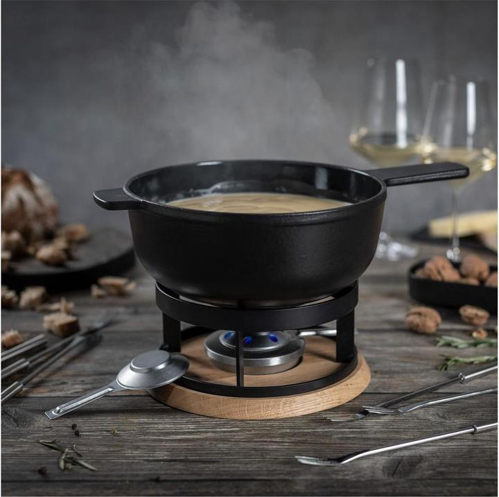 Produktbild Kuhn Rikon Käsefondue Set Induktion Gusseisen schwarz matt Alpstein · Ø 24 cm (Käsefondue)