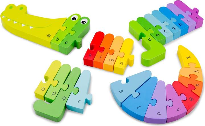 Actual product image New Classic Toys Alphabet Puzzle - Crocodile (26 pieces)