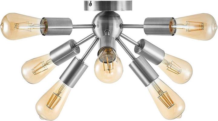 Produktbild Lindby Rayos Deckenleuchte, nickel satin (E27)