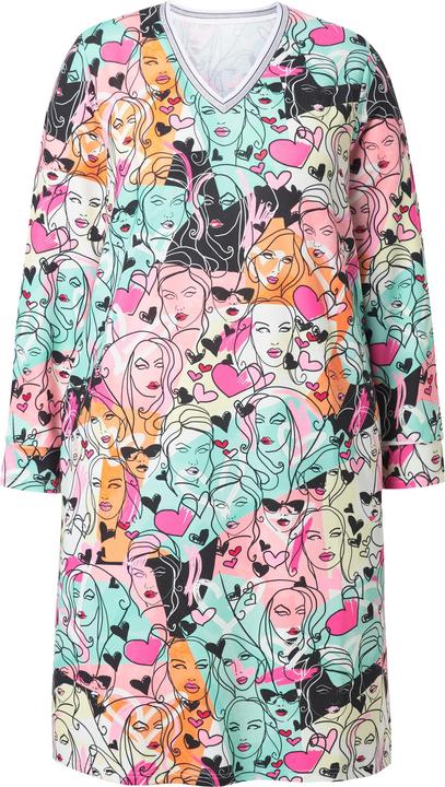 Produktbild Miamoda Sweatkleid, A-Linie, Alloverpint, Langarm (44)
