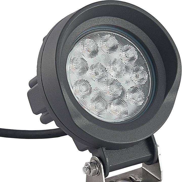 Actual product image Lindby Emar LED ground spike spotlight in dark gray (850 lm, IP65)