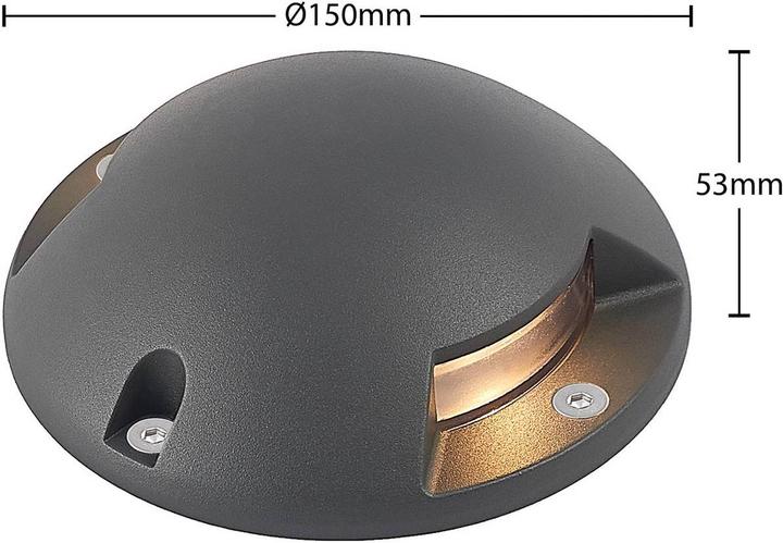 Actual product image Lindby Huban LED floor surface mounted light, two-flame (220 lm, IP67)